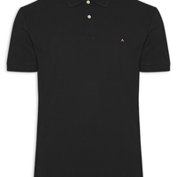 Polo Masculina Regular Fit Vista Com Detalhe Interno - Preto