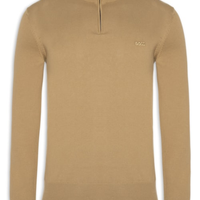 Suéter Masculino Zip-Neck Padro-L - Bege