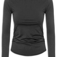Blusa Feminina Manga Longa Franzida - Preto