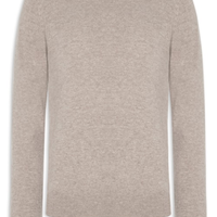 Suéter Masculino Puro Cashmere Gola Careca - Bege