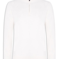 Suéter Masculino Puro Cashmere Detalhe Zíper - Branco