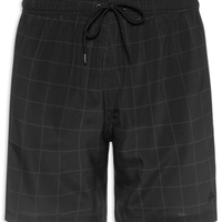 Shorts Masculino Praia Estampado Quadros - Preto
