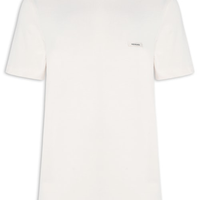 Camiseta Masculina Confort Fit Com Etiqueta Decorativa - Off White