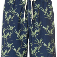 Shorts Praia Estampado Coqueiro - Azul