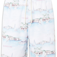Shorts Praia Estampado Summertime Aqua - Azul