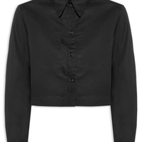 Camisa Feminina Cropped - Preto