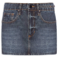 Saia Jeans Metal Lateral - Azul