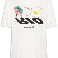 Camiseta Feminina Média Rio 40 Graus - Branco