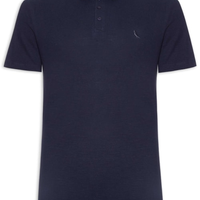 Polo Piquet Masculina Manga Curta - Azul