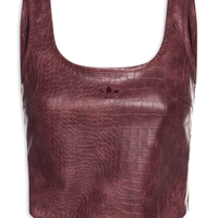 Top Feminino Pleather Corset - Marrom