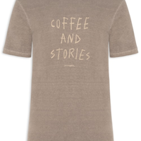 Camiseta Masculina Estampada Coffee And Stories - Marrom