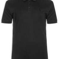 Polo Masculina Slim Canelada Preto