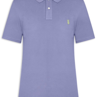 Polo Masculina Básica Summer Em Piquet De Algodão - Azul