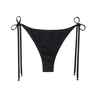 Calcinha De Biquíni Brasileira Com Amarração Sparkling Dusk - Preto
