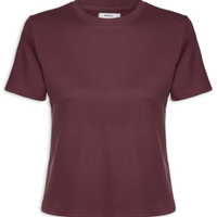 Camiseta Feminina Básica Em Malha - Vermelho
