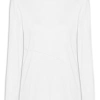 Camiseta Feminina Manga Longa Com Recortes - Branco