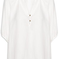 Blusa Feminina Decote Botões - Branco