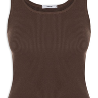 Regata Feminina Tricot Básica Marrom