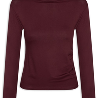 Blusa Feminina Gola Alta Manga Longa - Vermelha