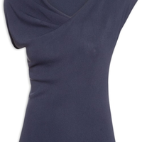 Blusa Feminina Decote Degagê Em Tricot - Azul