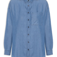 Camisa Feminina Casual Manga Longa - Azul
