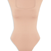 Body Feminino Decote Reto - Bege