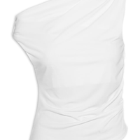 Blusa Feminina Drapeada Ombro Único Branco