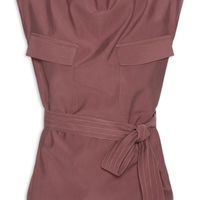 Blusa Feminina Com Bolsos Frontais E Cinto Para Amarração - Vermelho