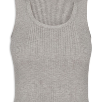Regata Feminina Tricot Básica - Cinza