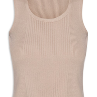 Regata Feminina Tricot Básica - Bege
