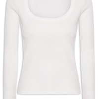 Blusa Feminina Ribana Manga Longa - Branco