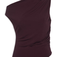 Blusa Feminina Drapeada Ombro Único Vermelho