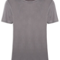 Camiseta Feminina Básica Alongada - Cinza