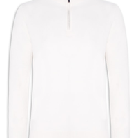Suéter Masculino Puro Cashmere Detalhe Zíper - Branco