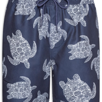 Short Masculino Beachwear Estampa Tartaruga - Azul