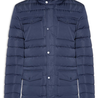 Jaqueta Masculina Puffer Alongada - Azul