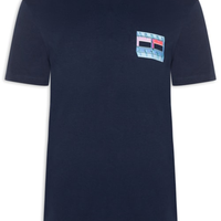 Camiseta Masculina Regular Fit Com Silk - Azul