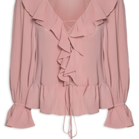 Blusa Feminina Ggt Babados - Rosa