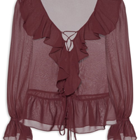 Blusa Feminina Ggt Babados - Vermelho