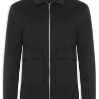 Jaqueta De Moletom Com Zíper Masculino - Preto