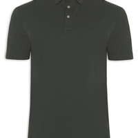 Polo Masculina Meia Malha Elastano - Cinza