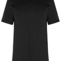 Camiseta Masculina Básica Em Algodão Egípcio Stretch - Preto