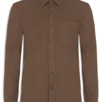 Camisa Casual Masculina Texturizada - Marrom