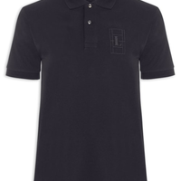 Polo Masculina Classic Fit Quadra - Preto