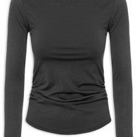 Blusa Feminina Manga Longa Franzida - Preto