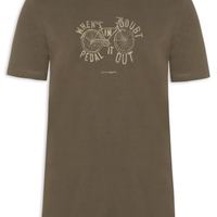 Camiseta Masculina Estampada Pedal It Out - Marrom