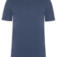 Camiseta Masculina Básica Em Algodão Egípcio Stretch - Azul