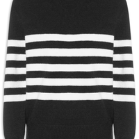 Suéter Listrado Feminino Em Tricot - Preto