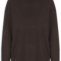 Suéter Feminino Bicolor Em Tricot - Marrom