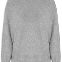 Suéter Feminino Bicolor Em Tricot - Cinza